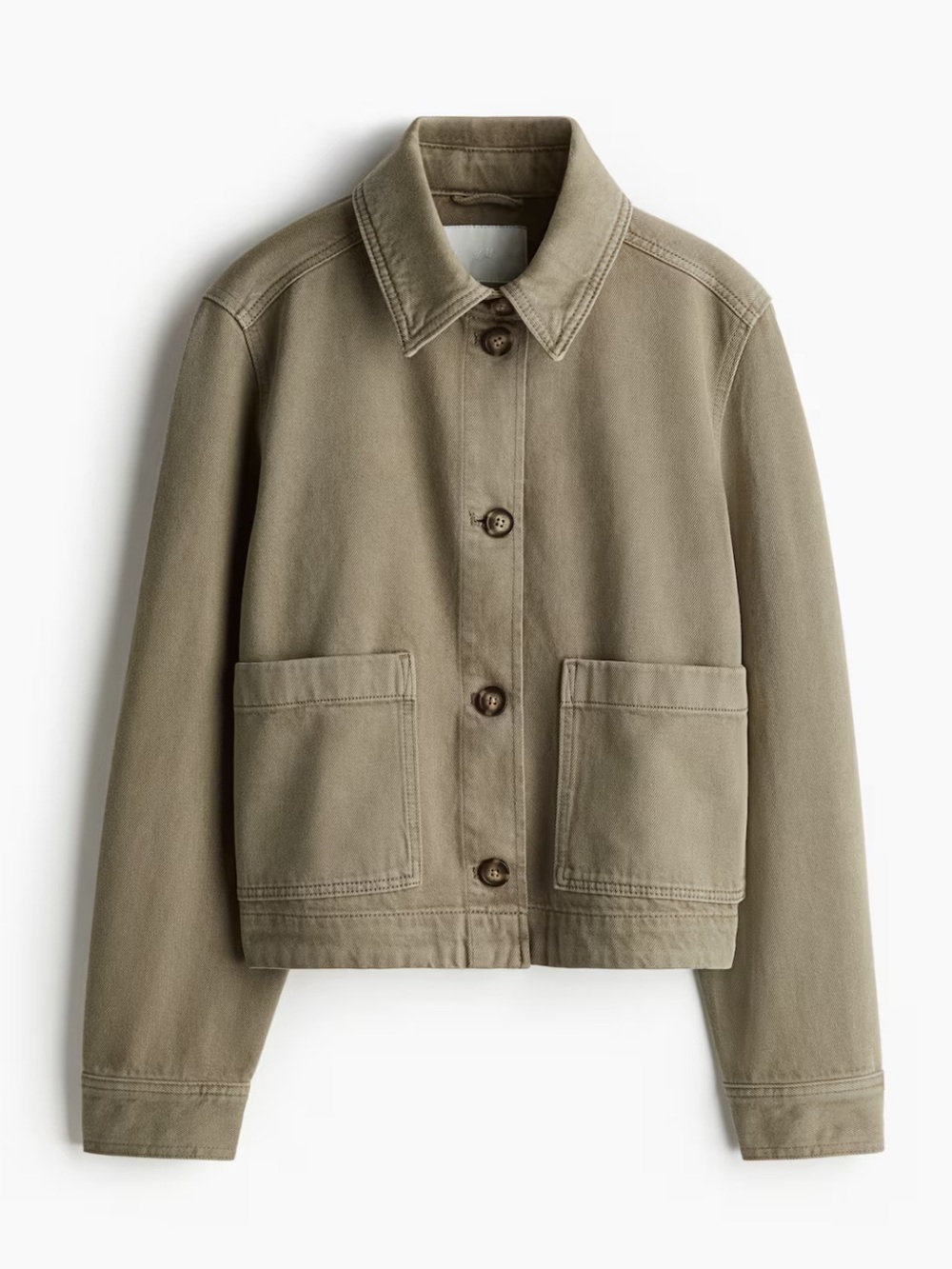BNWT H&M Khaki Green Denim Jacket - Size Large